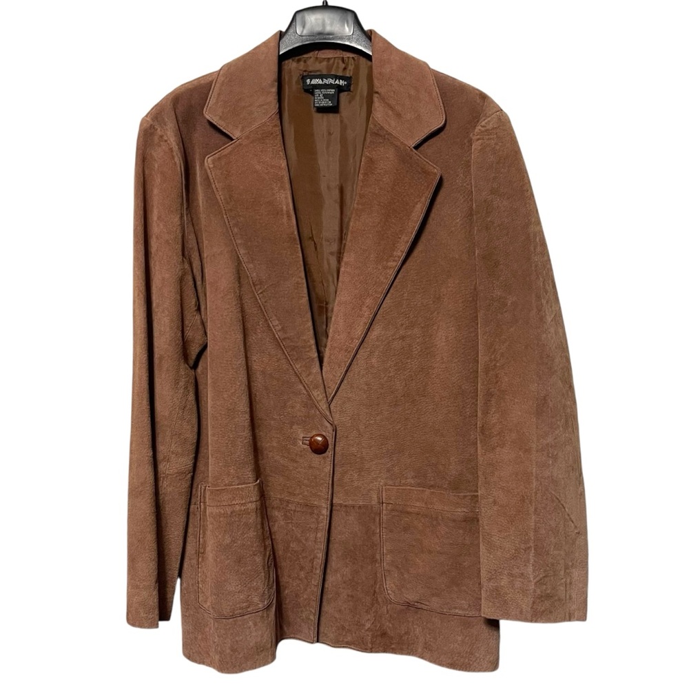 Savannah Brown Suede Blazer Jacket